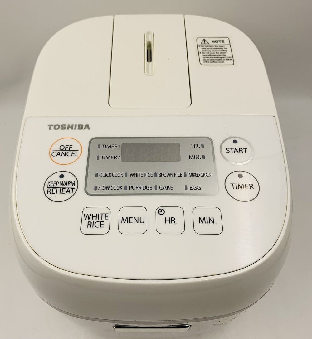 TOSHIBA Rice Cooker Small 3 Cup Uncooked W/LCD Display & 8-Cooking Functions